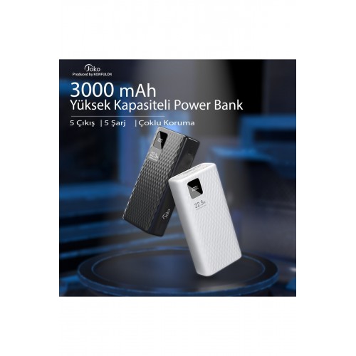 Konfulon A26Q Powerbank 30.000 mAh PD 20W Hızlı Şarj - Siyah Konfulon A26Q Powerbank 30.000 mAh PD 20W Hızlı Şarj - Siyah