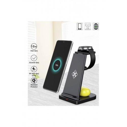 Newface B12S Samsung Kablosuz Şarj Masaüstü Set - Siyah Newface B12S Samsung Kablosuz Şarj Masaüstü Set - Siyah
