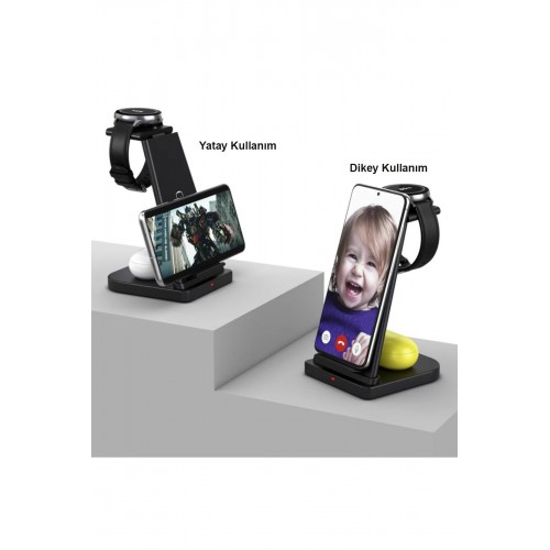 Newface B12S Samsung Kablosuz Şarj Masaüstü Set - Siyah Newface B12S Samsung Kablosuz Şarj Masaüstü Set - Siyah
