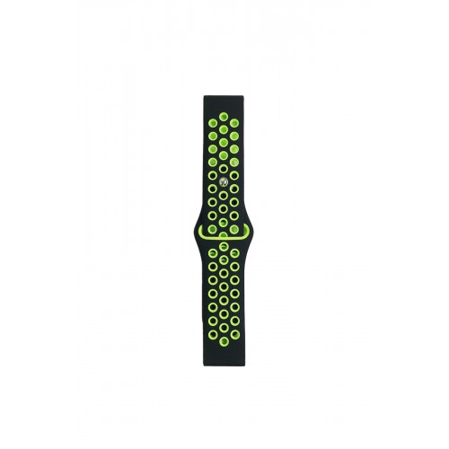 Newface Watch 20mm Spor Delikli Kordon - Siyah-Yeşil Newface Watch 20mm Spor Delikli Kordon - Siyah-Yeşil
