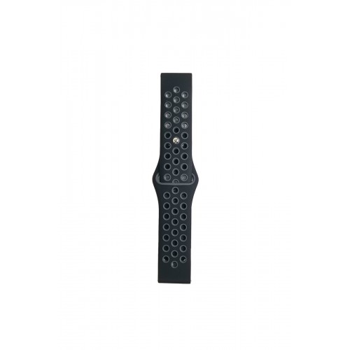 Newface Watch 20mm Spor Delikli Kordon - Siyah-Gri Newface Watch 20mm Spor Delikli Kordon - Siyah-Gri