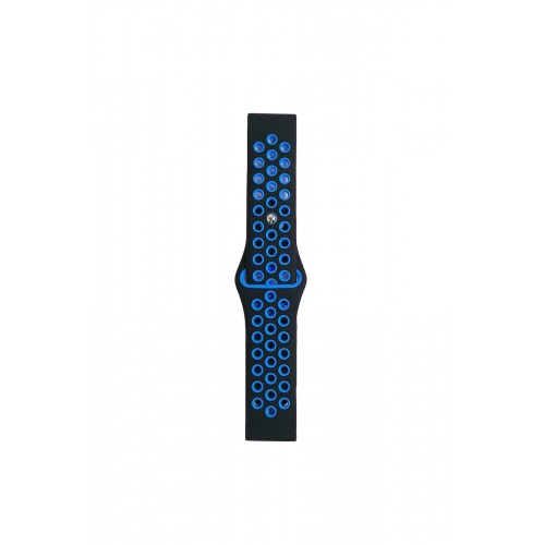 Newface Watch 22mm Spor Delikli Kordon - Siyah-Mavi Newface Watch 22mm Spor Delikli Kordon - Siyah-Mavi