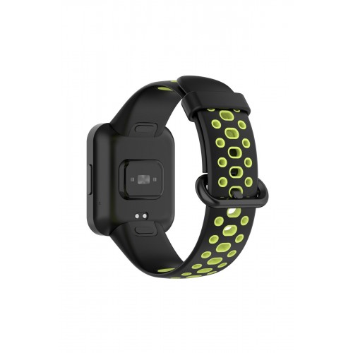 Newface Xiaomi Redmi Watch 2 Spor Delikli Kordon - Siyah-Yeşil Newface Xiaomi Redmi Watch 2 Spor Delikli Kordon - Siyah-Yeşil