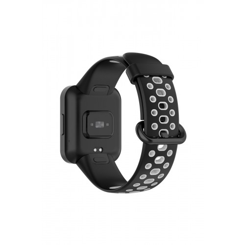 Newface Xiaomi Redmi Watch 2 Spor Delikli Kordon - Siyah-Gri Newface Xiaomi Redmi Watch 2 Spor Delikli Kordon - Siyah-Gri