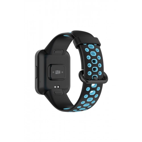 Newface Xiaomi Redmi Watch 2 Spor Delikli Kordon - Siyah-Mavi Newface Xiaomi Redmi Watch 2 Spor Delikli Kordon - Siyah-Mavi