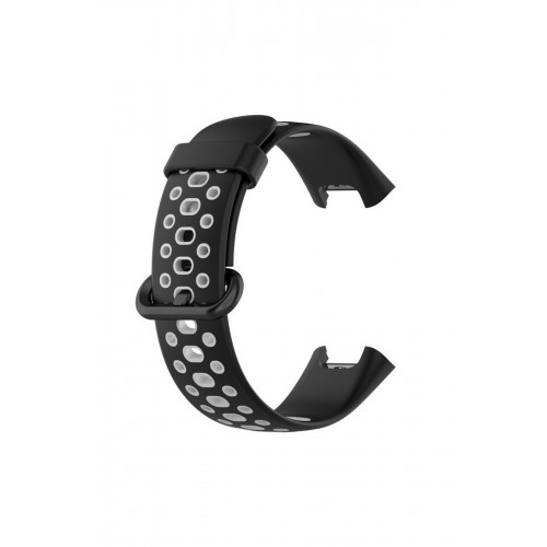 Newface Xiaomi Redmi Watch 2 Lite Spor Delikli Kordon - Siyah-Gri Newface Xiaomi Redmi Watch 2 Lite Spor Delikli Kordon - Siyah-Gri