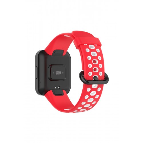 Newface Xiaomi Redmi Watch 2 Spor Delikli Kordon - Kırmızı-Beyaz Newface Xiaomi Redmi Watch 2 Spor Delikli Kordon - Kırmızı-Beyaz