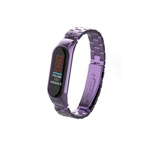 Newface Xiaomi Mi Band 6 Metal Baklalı Kordon - Lila