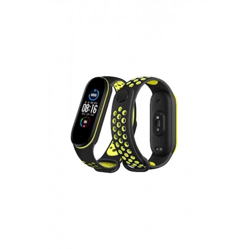 Newface Xiaomi Mi Band 7 Spor Delikli Kordon - Siyah-Yeşil Newface Xiaomi Mi Band 7 Spor Delikli Kordon - Siyah-Yeşil