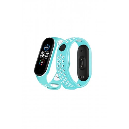 Newface Xiaomi Mi Band 4 Spor Delikli Kordon - Turkuaz-Beyaz Newface Xiaomi Mi Band 4 Spor Delikli Kordon - Turkuaz-Beyaz