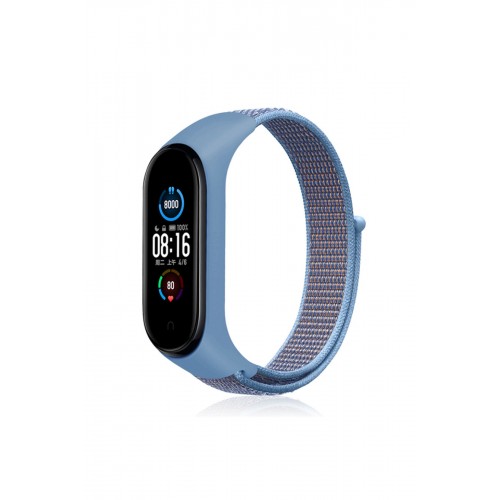 Newface Xiaomi Mi Band 4 Hasırlı Cırtcırtlı Kordon - Mavi