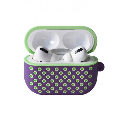 Newface Airpods Pro (1.nesil) Spor Delikli Kılıf - Lila-Yeşil