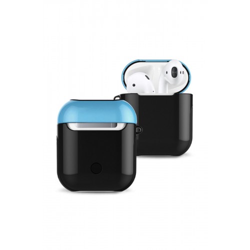 Newface Airpods 2 (2.nesil) 3in1 Kılıf - Siyah-Mavi Newface Airpods 2 (2.nesil) 3in1 Kılıf - Siyah-Mavi