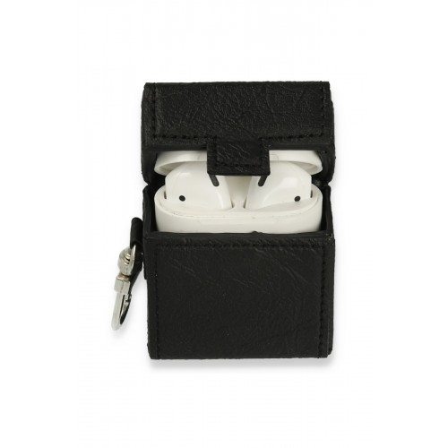 Newface Airpods (1.nesil) Deri Kılıf - Siyah Newface Airpods (1.nesil) Deri Kılıf - Siyah