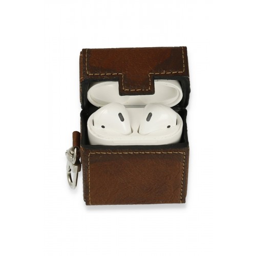 Newface Airpods 2 (2.nesil) Deri Kılıf - Kahverengi Newface Airpods 2 (2.nesil) Deri Kılıf - Kahverengi