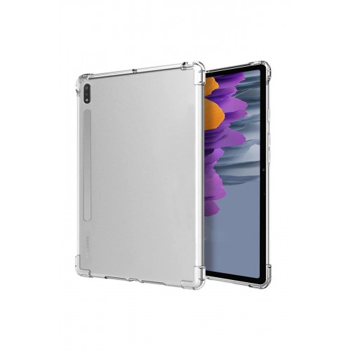 Newface Samsung Galaxy T970 Tab S7 Plus 12.4 Kılıf Anti Şeffaf Tablet Silikon - Şeffaf