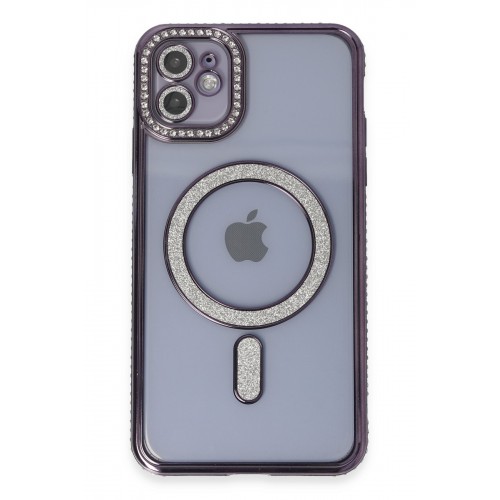 Newface iPhone 11 Kılıf Joke Simli Magneticsafe Kılıf - Derin Mor Newface iPhone 11 Kılıf Joke Simli Magneticsafe Kılıf - Derin Mor