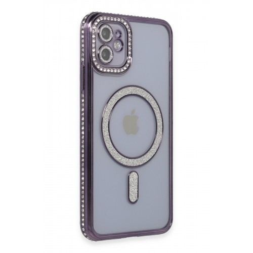 Newface iPhone 11 Kılıf Joke Simli Magneticsafe Kılıf - Derin Mor Newface iPhone 11 Kılıf Joke Simli Magneticsafe Kılıf - Derin Mor