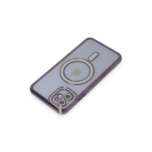 Newface iPhone 11 Kılıf Joke Simli Magneticsafe Kılıf - Derin Mor Newface iPhone 11 Kılıf Joke Simli Magneticsafe Kılıf - Derin Mor