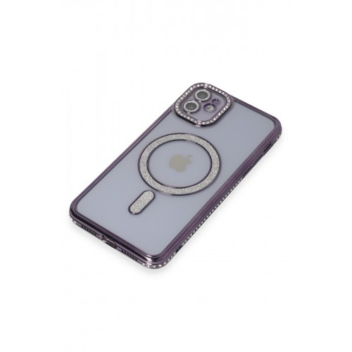 Newface iPhone 11 Kılıf Joke Simli Magneticsafe Kılıf - Derin Mor Newface iPhone 11 Kılıf Joke Simli Magneticsafe Kılıf - Derin Mor