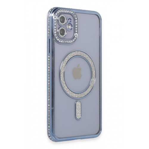 Newface iPhone 11 Kılıf Joke Simli Magneticsafe Kılıf - Mavi Newface iPhone 11 Kılıf Joke Simli Magneticsafe Kılıf - Mavi