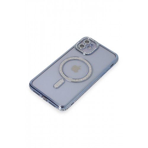 Newface iPhone 11 Kılıf Joke Simli Magneticsafe Kılıf - Mavi Newface iPhone 11 Kılıf Joke Simli Magneticsafe Kılıf - Mavi