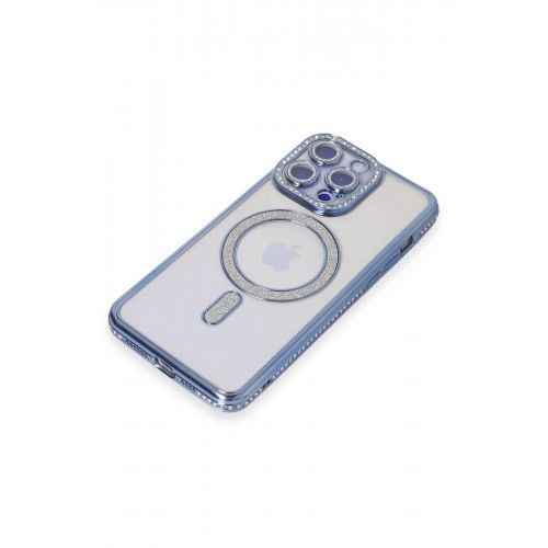 Newface iPhone 14 Pro Kılıf Joke Simli Magneticsafe Kılıf - Mavi Newface iPhone 14 Pro Kılıf Joke Simli Magneticsafe Kılıf - Mavi