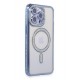 Newface iPhone 14 Pro Max Kılıf Joke Simli Magneticsafe Kılıf - Mavi