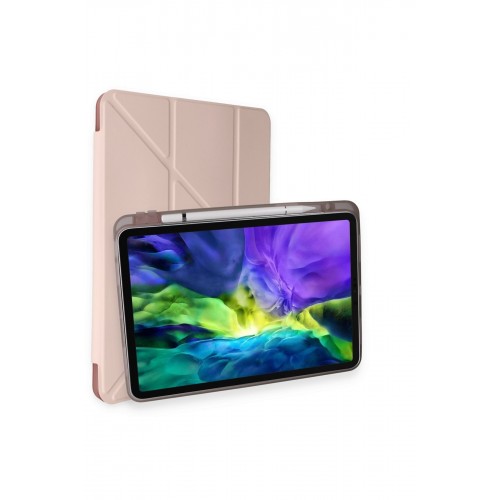 Newface iPad 10.2 (7.nesil) Kılıf Kalemlikli Hugo Tablet Kılıfı - Rose Gold