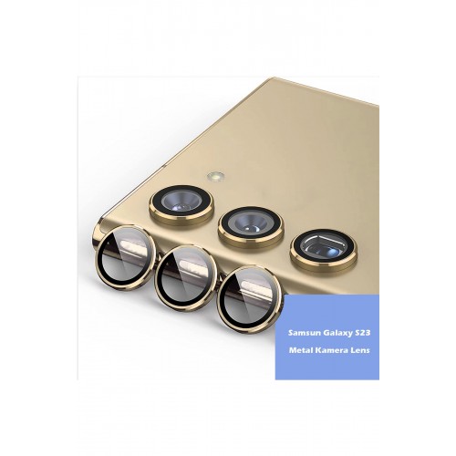 Newface Samsung Galaxy S23 Metal Kamera Lens - Gold Newface Samsung Galaxy S23 Metal Kamera Lens - Gold