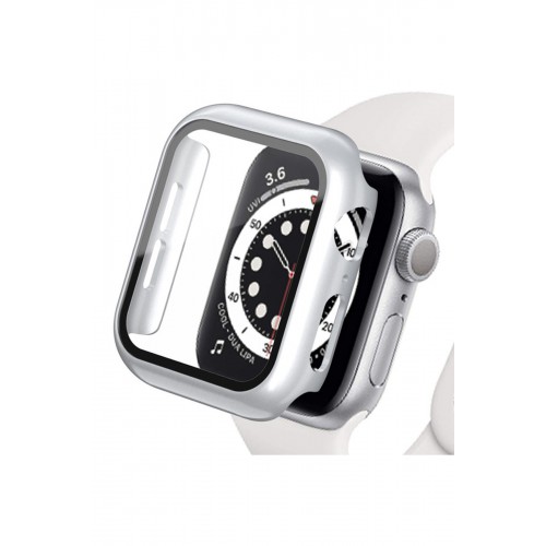 Newface Apple Watch Ultra 49mm Camlı Kasa Ekran Koruyucu - Gümüş