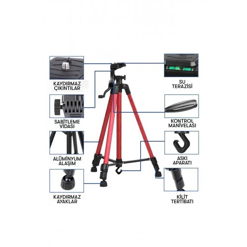 Newface 3366 Tripod - Kırmızı Newface 3366 Tripod - Kırmızı