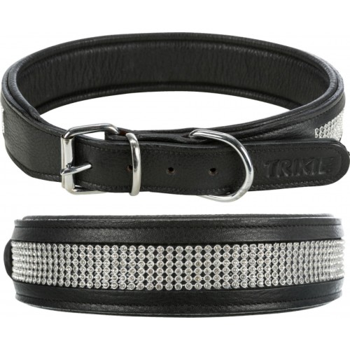 Trixie Köpek Boyun Tasması Deri Üzeri Taşlı 57-66cm 40mm L-XL Siyah Trixie Köpek Boyun Tasması Deri Üzeri Taşlı 57-66cm 40mm L-XL Siyah