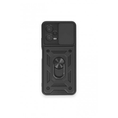 Newface Xiaomi Poco X5 5G Kılıf Pars Lens Yüzüklü Silikon - Siyah