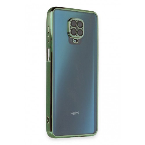 Newface Xiaomi Redmi Note 9 Pro Kılıf Razer Lensli Silikon - Yeşil