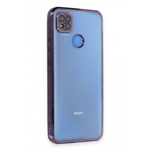Newface Xiaomi Redmi 9C Kılıf Razer Lensli Silikon - Mor