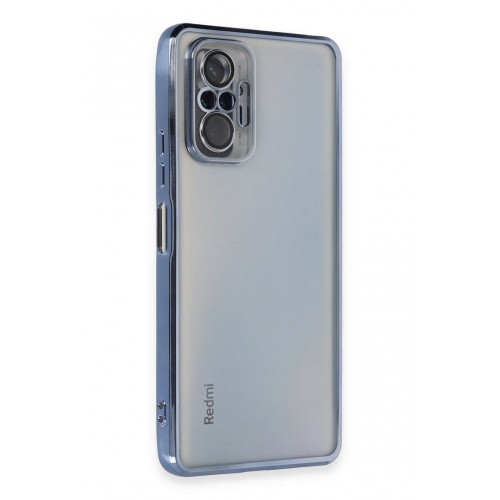 Newface Xiaomi Redmi Note 10 Pro Kılıf Razer Lensli Silikon - Açık Mavi