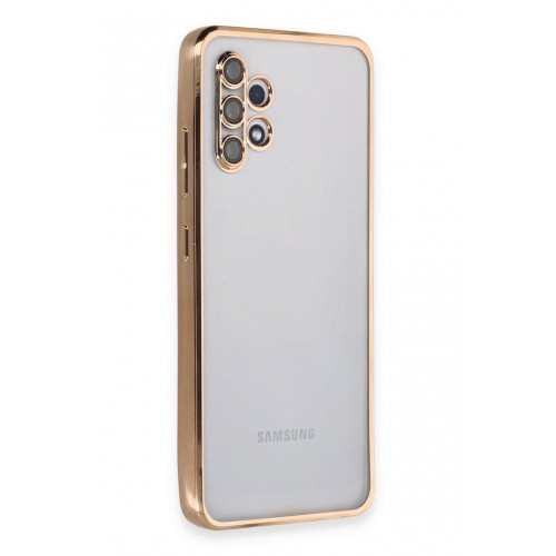 Newface Samsung Galaxy A32 Kılıf Razer Lensli Silikon - Gold