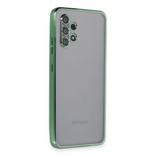 Newface Samsung Galaxy A32 Kılıf Razer Lensli Silikon - Yeşil