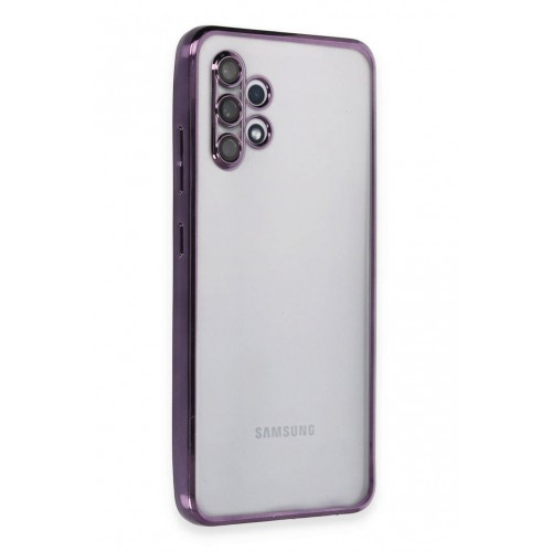 Newface Samsung Galaxy A32 Kılıf Razer Lensli Silikon - Mor