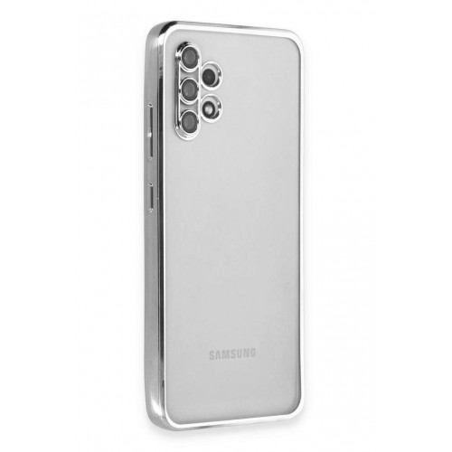 Newface Samsung Galaxy A32 Kılıf Razer Lensli Silikon - Gümüş