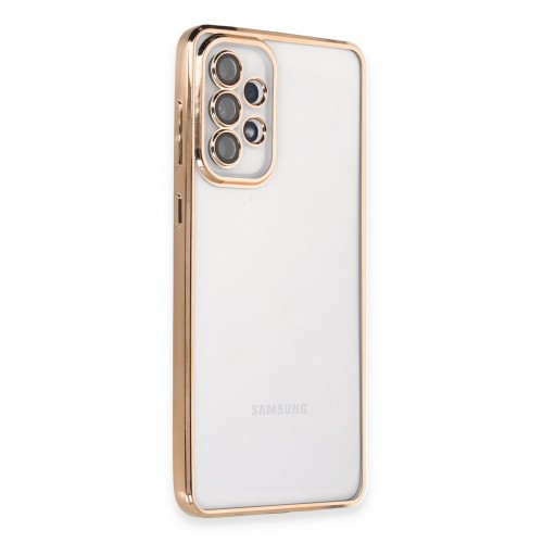 Newface Samsung Galaxy A53 5G Kılıf Razer Lensli Silikon - Gold