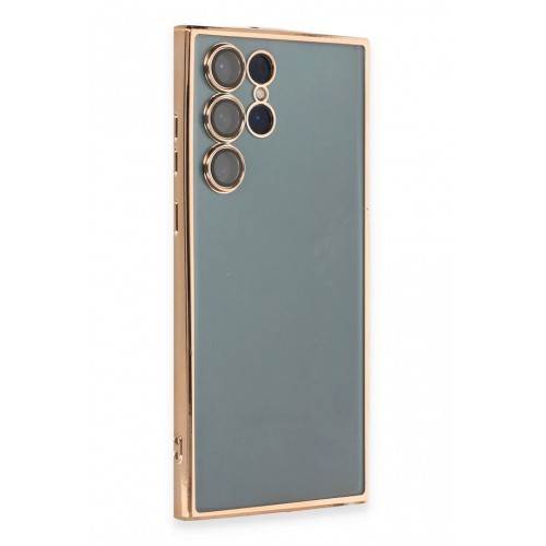 Newface Samsung Galaxy S22 Ultra Kılıf Razer Lensli Silikon - Gold