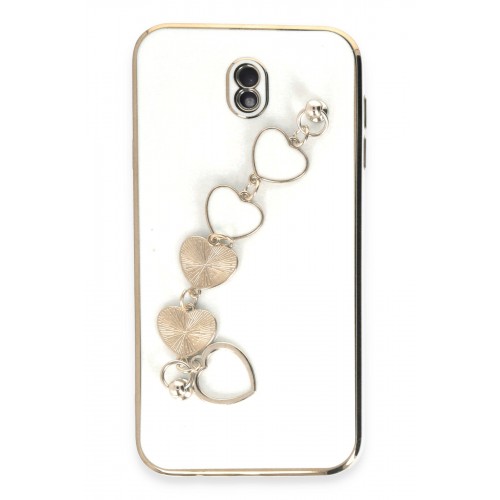 Newface Samsung Galaxy J7 Pro / J730 Kılıf Esila Silikon - Beyaz