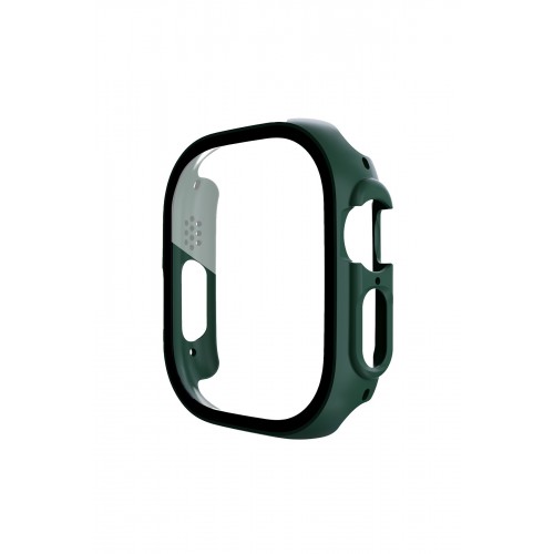Newface Apple Watch Ultra 49mm Desert Camlı Kasa Ekran Koruyucu - Koyu Yeşil Newface Apple Watch Ultra 49mm Desert Camlı Kasa Ekran Koruyucu - Koyu Yeşil