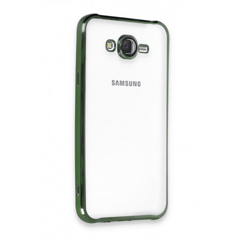 Newface Samsung Galaxy J7 Kılıf Razer Lensli Silikon - Yeşil