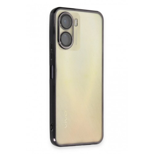 Newface Vivo Y16 Kılıf Razer Lensli Silikon - Siyah