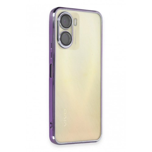 Newface Vivo Y16 Kılıf Razer Lensli Silikon - Mor