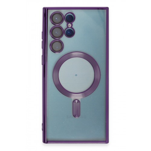 Newface Samsung Galaxy S22 Ultra Kılıf Kross Magneticsafe Kapak - Mor Newface Samsung Galaxy S22 Ultra Kılıf Kross Magneticsafe Kapak - Mor