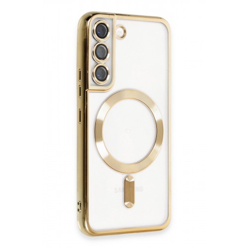 Newface Samsung Galaxy S22 Kılıf Kross Magneticsafe Kapak - Gold Newface Samsung Galaxy S22 Kılıf Kross Magneticsafe Kapak - Gold